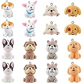Beadthoven 16Pcs Resin Dog Charms 8 Styles 3D Opaque Dog Pendants Cute Cartoon Puppy Dangle Charms Lovely Animal Pendants for DIY Earrings Necklace Bracelets Keychains Jewelry Making Supplies