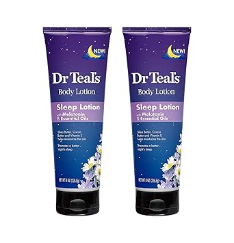 Amazon Com Dr Teal S Night Time Therapy Melatonin Body Lotion 8 Ounce Bottles Pack Of 2 Pure Epsom Salt Lotion For Skin Care Sleeping And Muscle Relief Beauty