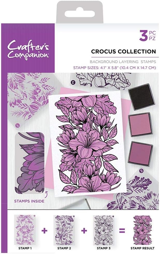 Crafter's Companion A6 Background Layering Acrylic Stamps-Crocus Collection