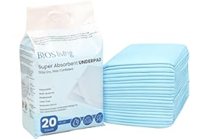 BIOS Living Disposable Underpads - Small (18 x 24) Super Absorbant Bed Pad for Incontinence, Used by Eldery, Seniors, Pets Tr