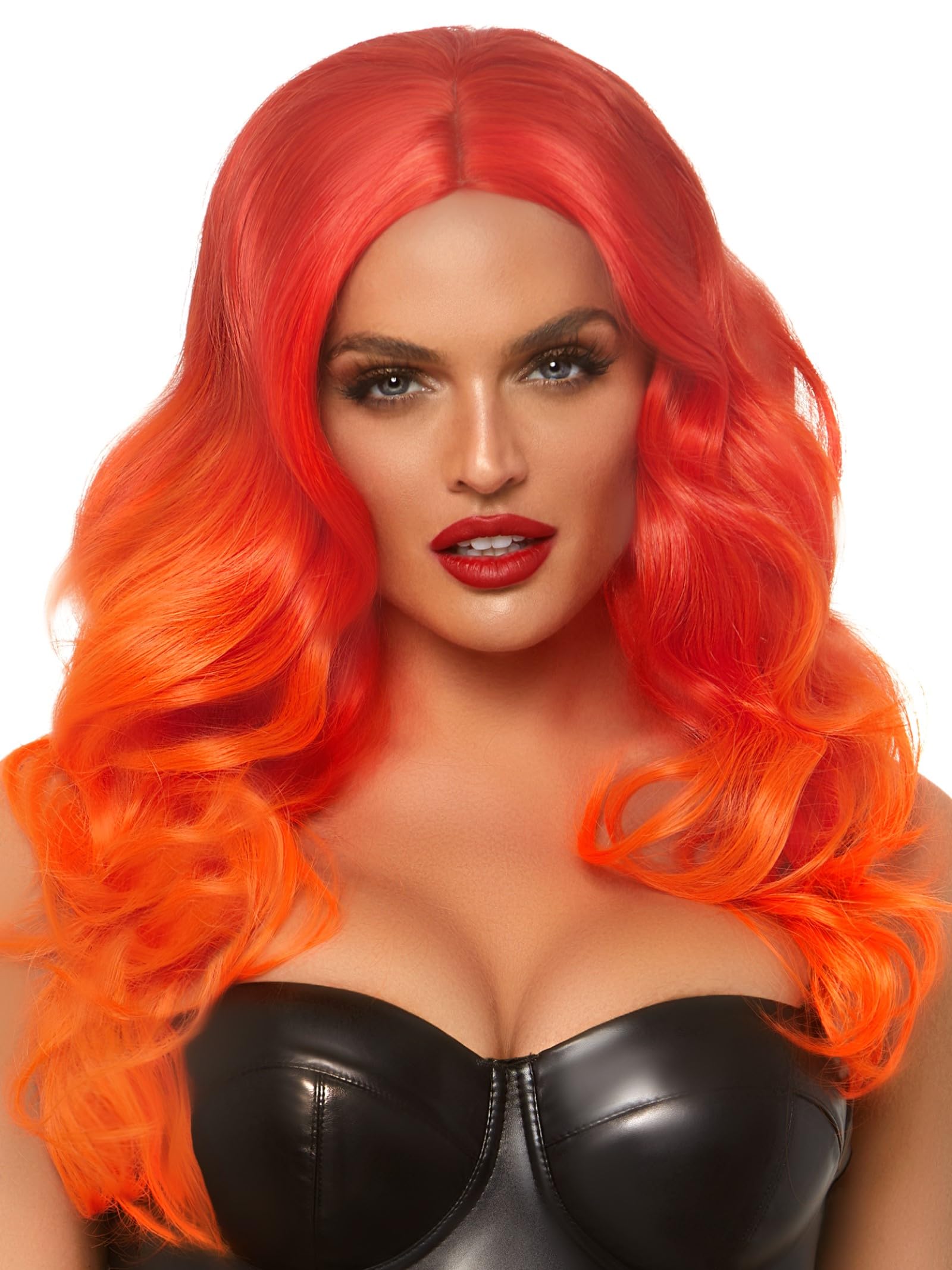 Leg Avenue A2854 - Ombre Long Wavy Wig, One Size (Orange)