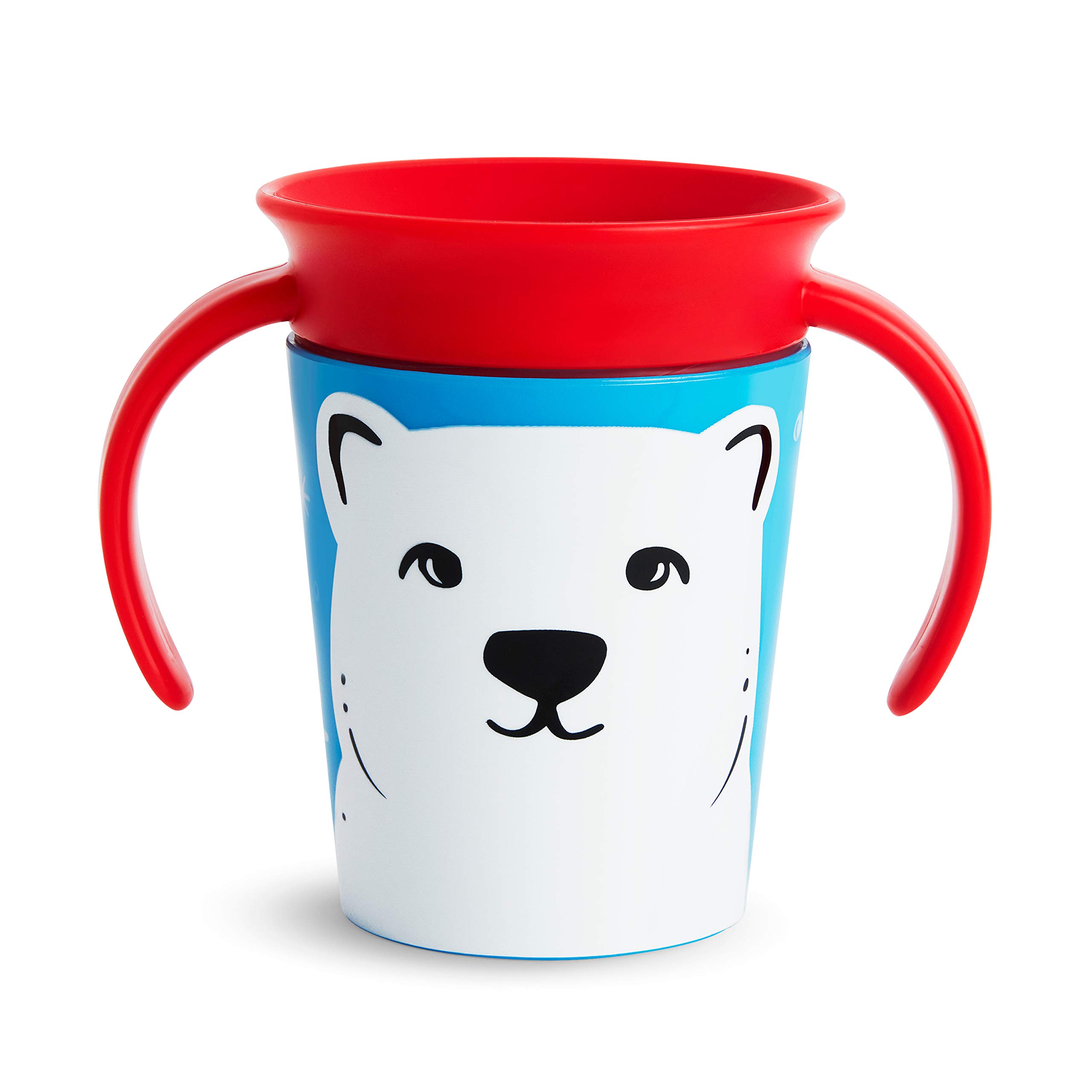 Munchkin Miracle 360° WildLove Trainer Cup| 6 oz/177 ml |Spill-Proof| BPA-Free Toddler Cup with 360° Drinking Edge - Eco-Friendly Packaging | Polar Bear
