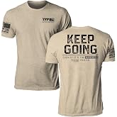 Til Valhalla Project Keep Going Graphic T-Shirt for Men | Men&rsquo;s Apparel, Mental Health Awareness, Gifts for Men, American Flag Graphic Tee for Men, Patriotic Shirts, Veteran Owned