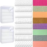 8 Pcs Non-Stick Polymer Clay Texture Rollers (Basic Texture) | Knit, Basket Weave, Stone &amp; Cobblestone Textures, 2 Storage Boxes, Crisp Imprints, Seamless Patterns, Premium Resin