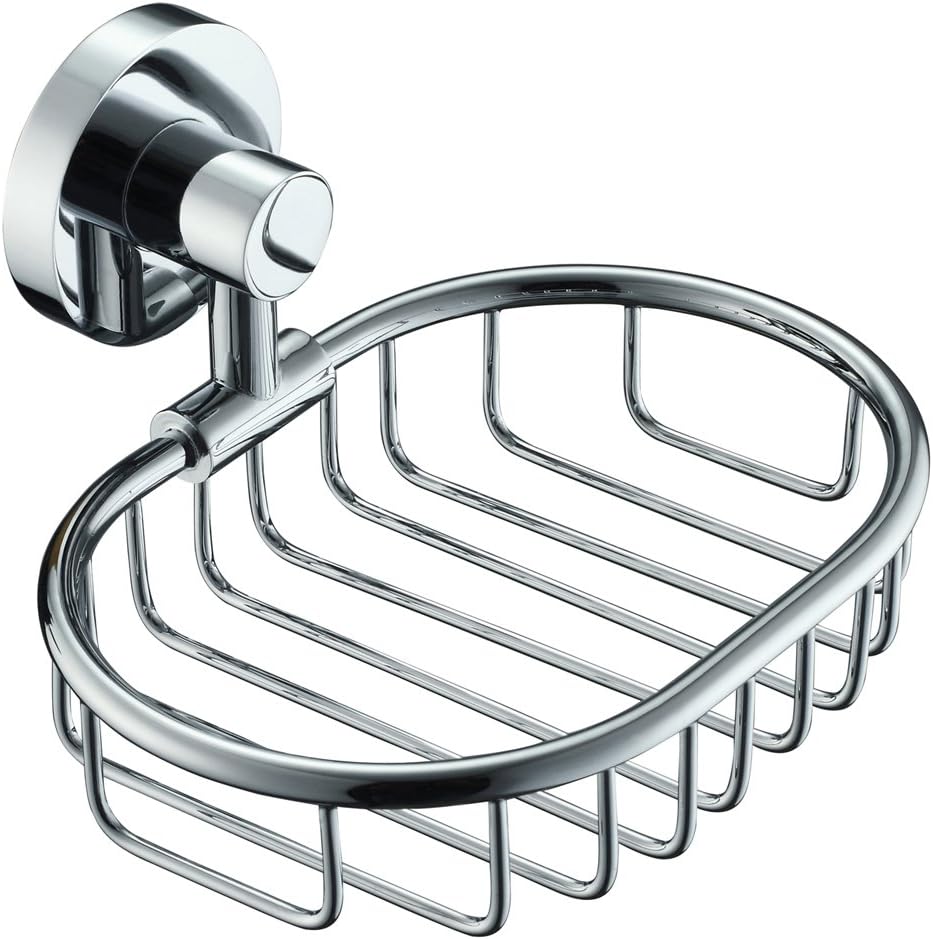 Bathroom Accessary Chrome Finish Solid Brass Never Rust Stylish Wall Mount Wire Soap Dish Basket Tray Holder