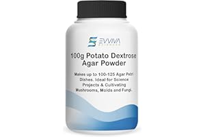 ES EVVIVA SCIENCES Potato Dextrose Agar Powder 100 Grams - Evviva Sciences - Makes 100-125 Premium Agar Petri Dishes - Premium Performance - Excellent for Mold & Fungus - Great for Mushrooms & Science Projects
