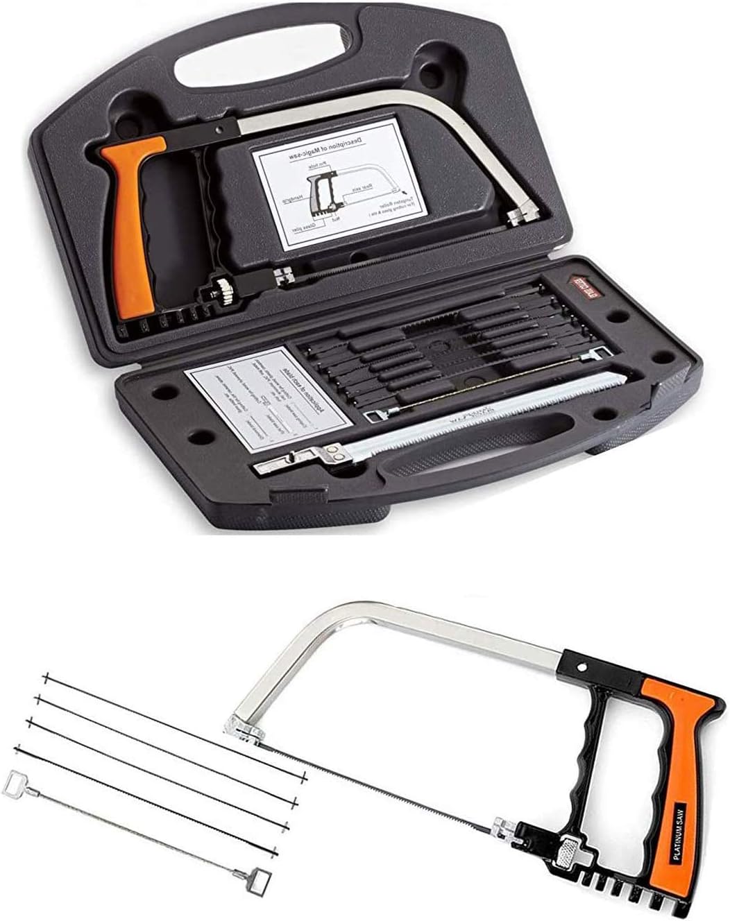 New 15-in-1 Magic Universal Hand Saw Kit Toolbox Of Multi Blades Set Works As Hacksaw Coping Bow Jab Rip Pruning Chain Handsaws A Cutter Suitable To Cut Wood PVC Pipes Gift-s For Men (Full Edition)