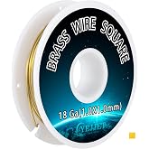 Square Brass Wire 18 Gauge 1.0x1.0mm (30 Feet) - Jewelry Crafting Wire for Metalworking, DIY Projects, Clockmaking