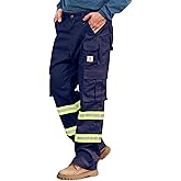 BOCOMAL FR Pants High Visibility Cargo Pockets Flame Resistant Hi-Vis Workwear Water & Oil Repellent Finish