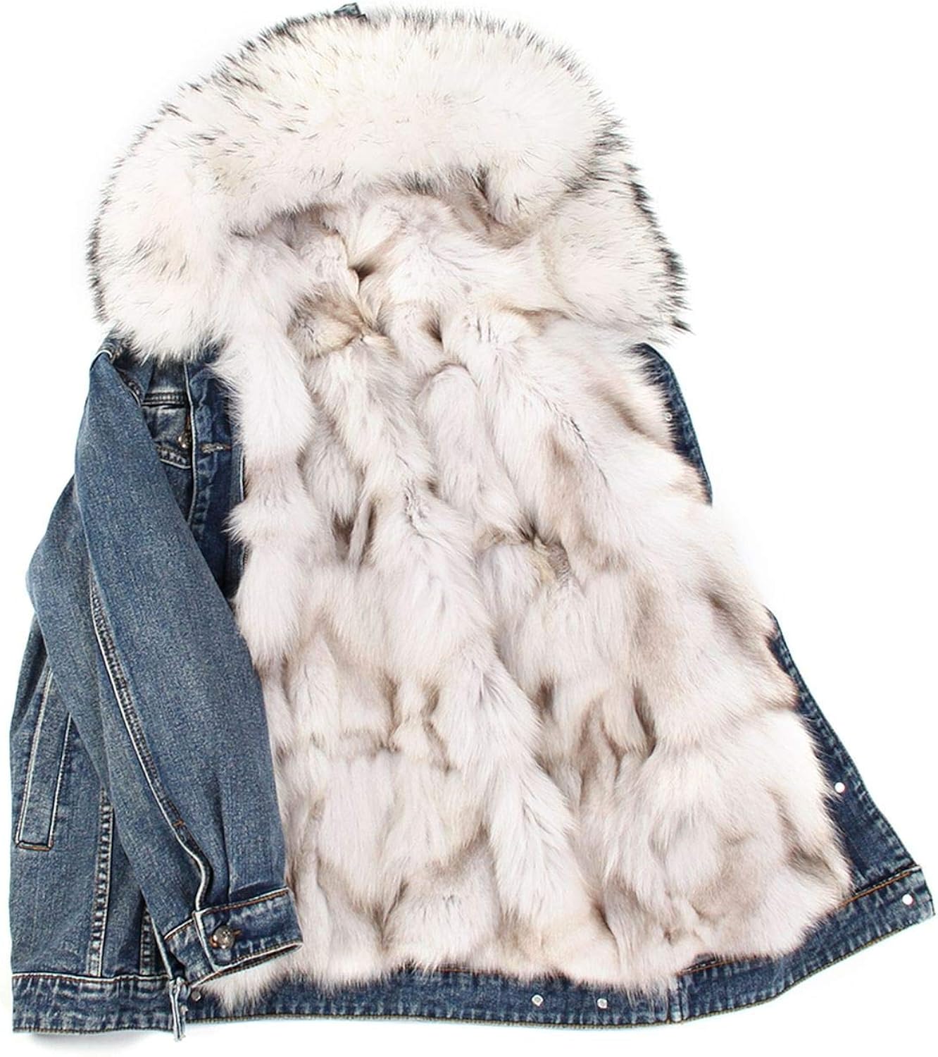 fox fur denim jacket
