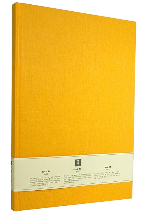 Semikolon (351231) Notizbuch Classic A4 blanko sun (gelb) | Buchleinenbezug | 160 Seiten mit cremeweißem 100g/m²- Papier | Le