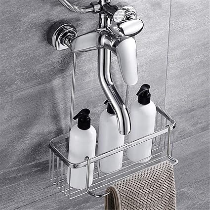 Stainless Steel Shower Faucet Shower Basket Bathroom Storage