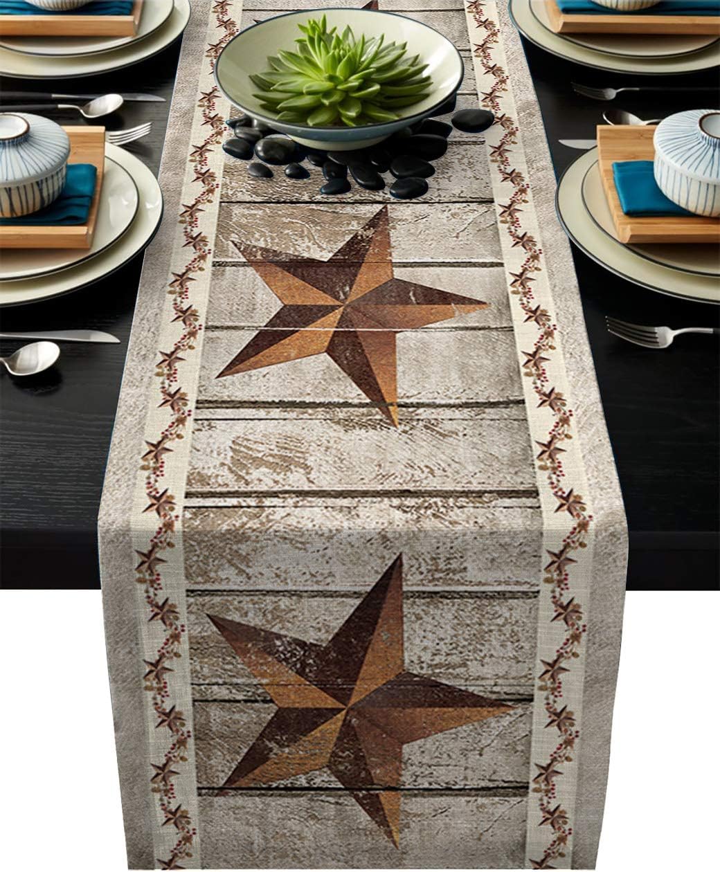 Burlap Table Runner 72 Inch Long, Linen Table Runners Home
