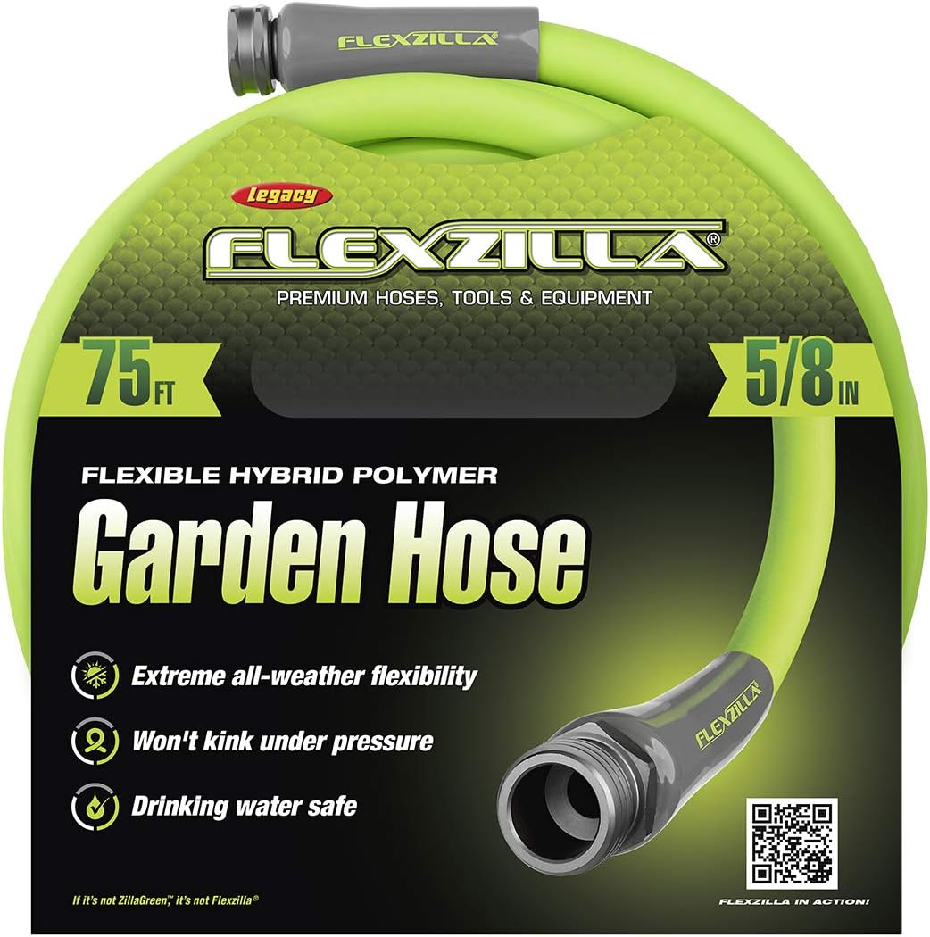 Flexzilla Garden Hose, 5/8 in. x 75 ft., Heavy Duty, Lightweight, Drinking Water Safe - HFZG575YW : Garden & Outdoor
