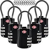 Locilot 5pcs TSA Approved Luggage Locks with 10pcs Zipper Locks | Zinc Alloy Combination Locker Suitcase Lock, TSA Locks for Luggage, Combination Lock for Locker Backpack (TSA007)