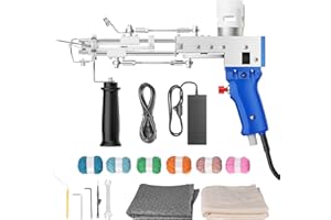 FancyBant Tufting Gun,2 in 1 Cut Pile & Loop Pile Electric Tufting Gun Starter Kit,Rug Making Kit for Beginners,5-45 Stitches/s High Speed Rug Tufting Gun,Including Tufting Cloth and Yarn(110-240V)