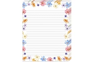 HEYPLACE 100 Sheets Unpunched Letter Writing Paper, 8.5" x 11" Wide Ruled Paper 100gsm Stationery Paper for Women Girl Work Home School