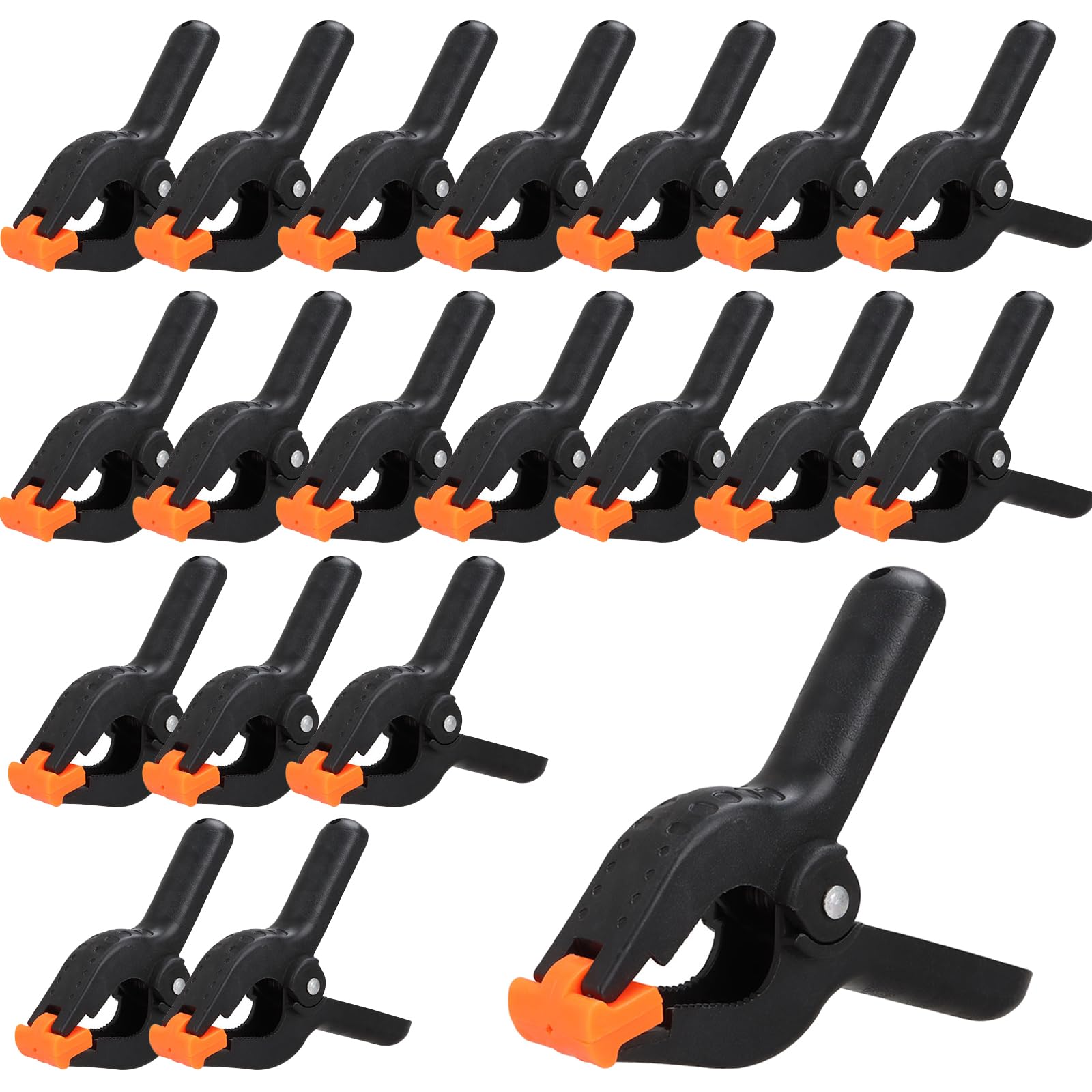 DAJAVE 20 Pcs 4 Inch Spring Clamps Plastic Spring Clamp Heavy Duty Clips Clamps for Woodwork, Photo Studio, Backdrops Projects