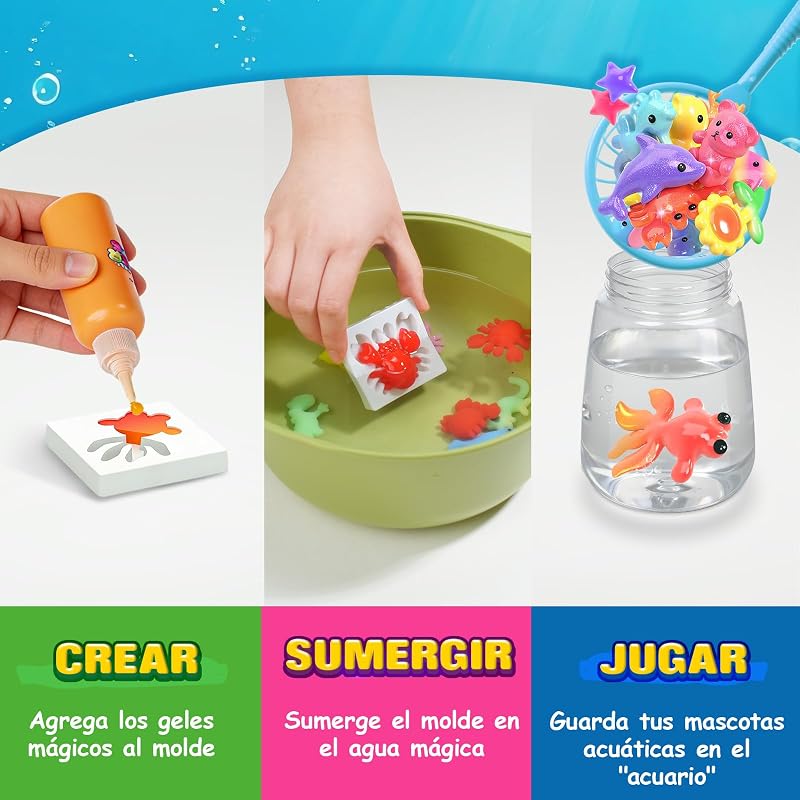 Aqua Gelz Set, Juguete de Gel de Agua Mágico 3D DIY, Juego Magic Gel Kit con 12 Colores y 12 Moldes, Regalo de Juguete Creativo para Niños, Juego Educativo STEM para niños 4-6 4-8 8-12 — foto 2 de 7