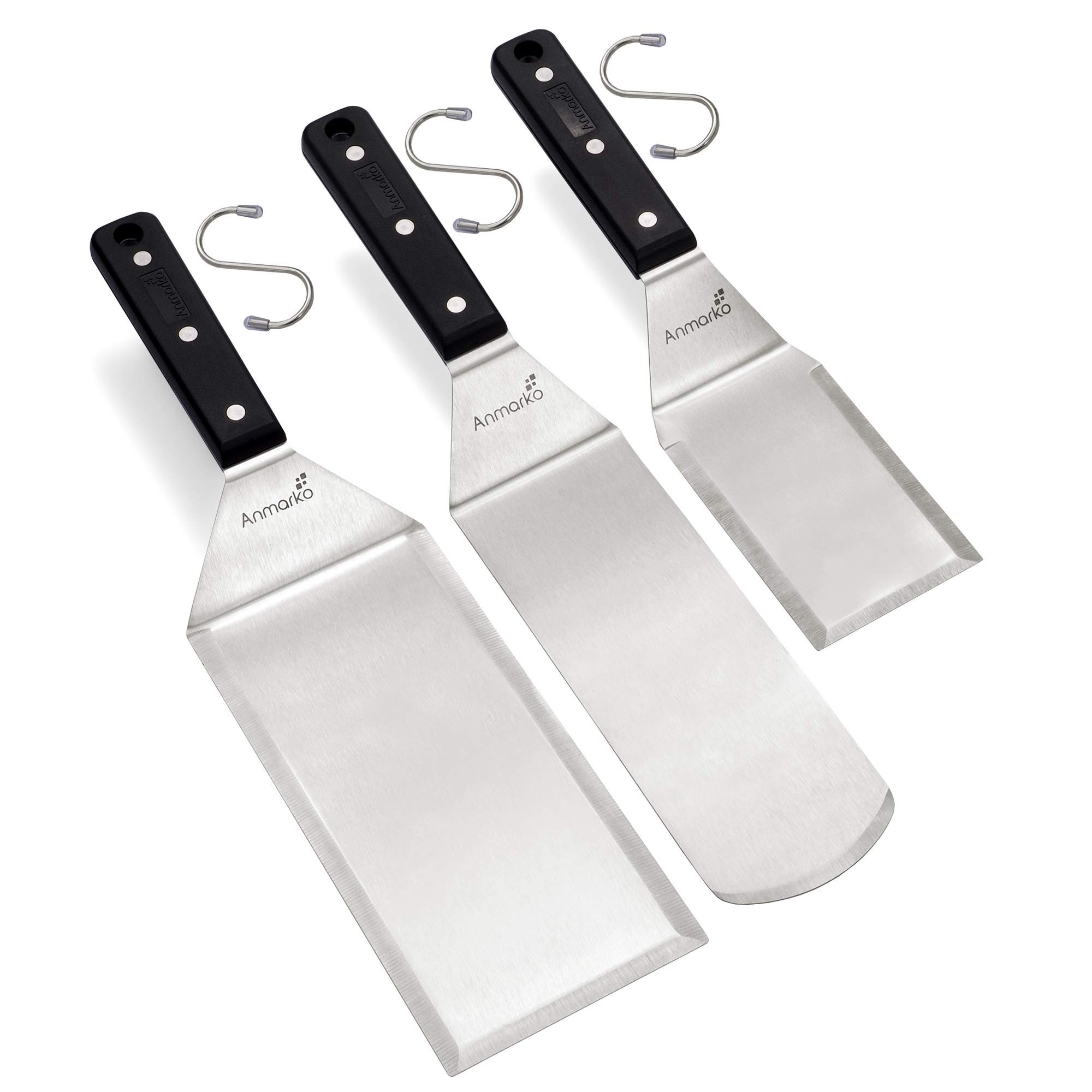 Stainless Steel Spatula and Scraper Set - Heavy Duty Griddle Accessories for Cast Iron Griddle, BBQ Flat Top Grill - Commercial Grade — image 1