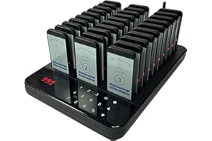SAILESI Restaurant Pager System, Wireless Pagers for Restaurants, 30 Pagers Beepers, Waiting Buzzers Queue Calling System, Guest Customer Queue Pagers for Coffee Shop Food Truck Church Nursery Clinic…