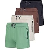 Real Essentials 4 Pack: Men's Mesh 3" Athletic Zipper Shorts Workout Gym Running Basketball