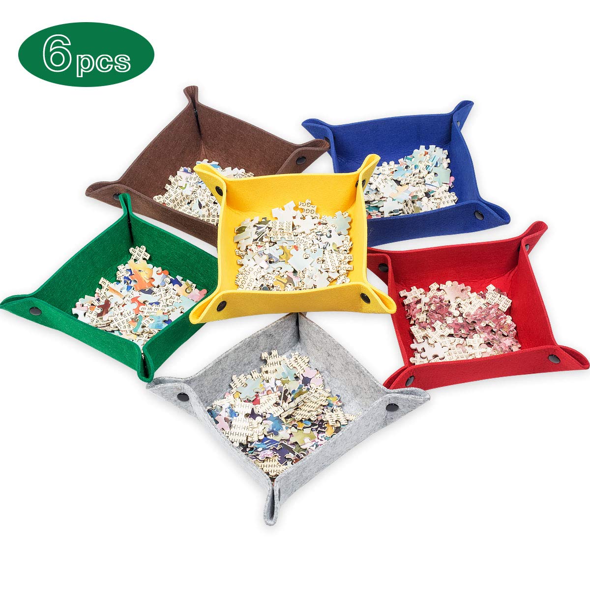 Ingooood Jigsaw Puzzle Accessory Puzzle Piece Sorter 6 Trays Woolen