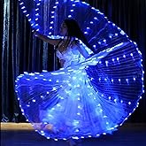 HOTBEST LED Isis Wings, Belly Dance Wings, Light Up Colorful LED Butterfly Wings with Telescopic Stick