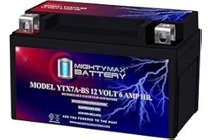 Mighty Max Battery YTX7A-BS -12 Volt 6 AH, 105 CCA, Rechargeable Maintenance Free SLA AGM Motorcycle Battery
