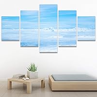 SIGNWIN 5 Panel Canvas Wall Art Modern Art Coastal Colorful Multicolor Photography Romantics Sunset for Home Decorations Ready to Hang - 60
