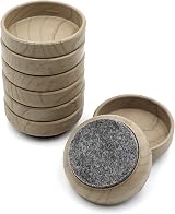 Lookka Felt Floor Cups 60mm Round Furniture Felt Dark Brown 8-Pack