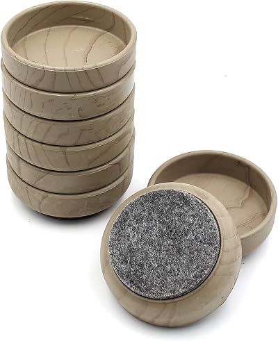 Lookka Felt Floor Cups 60mm Round Furniture Felt Dark Brown 8-Pack
