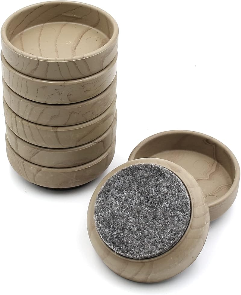 Lookka Felt Floor Cups 60mm Round Furniture Felt Dark Brown 8-Pack