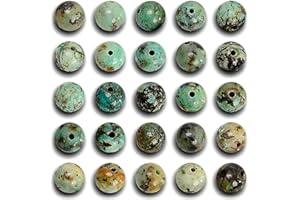 NCB 200pcs 4mm African Turquoise Loose Beads for Jewelry Making, Natural Semi Precious Beads Round Smooth Gemstones Spacer Beads Charms for Necklaces Bracelets (African Turquoise, 4mm 200Beads)
