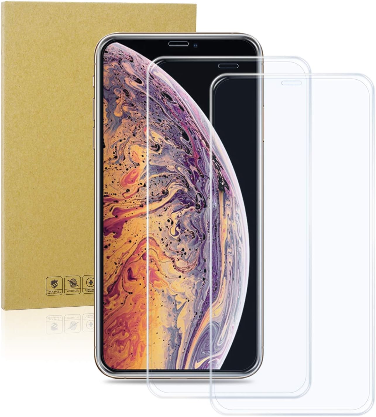 Dtdepth iPhone Xs Max & iPhone 11 Pro Max Screen Protector - Full Coverage Full Adhesive All Transparent Tempered Glass Screen Protector Case Friendly with Cured Edge to Edge for iPhone 6.5 inch 2Pack