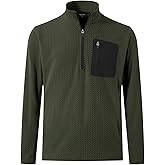 M MAELREG Quarter Zip Pullover Men Midweight Dry Fit Winter Warm Stretchy Golf 1/4 Zip Pullover Mens Sweatshirt with Pocket