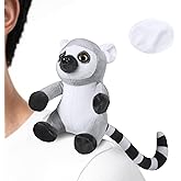 Roicaholy Lemur Stuffed Animals, Magnetic Shoulder Ring-Tailed Lemur Plush Toy Companion for Boys and Girls, 5 Inches Tall