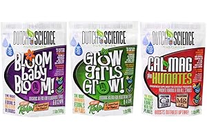 Dutch Science Nutrients Bloom and Grow Powder Trio Plus Pack - Plant Fertilizer Outdoor & Indoor Plant Food | 100% Organic Fe