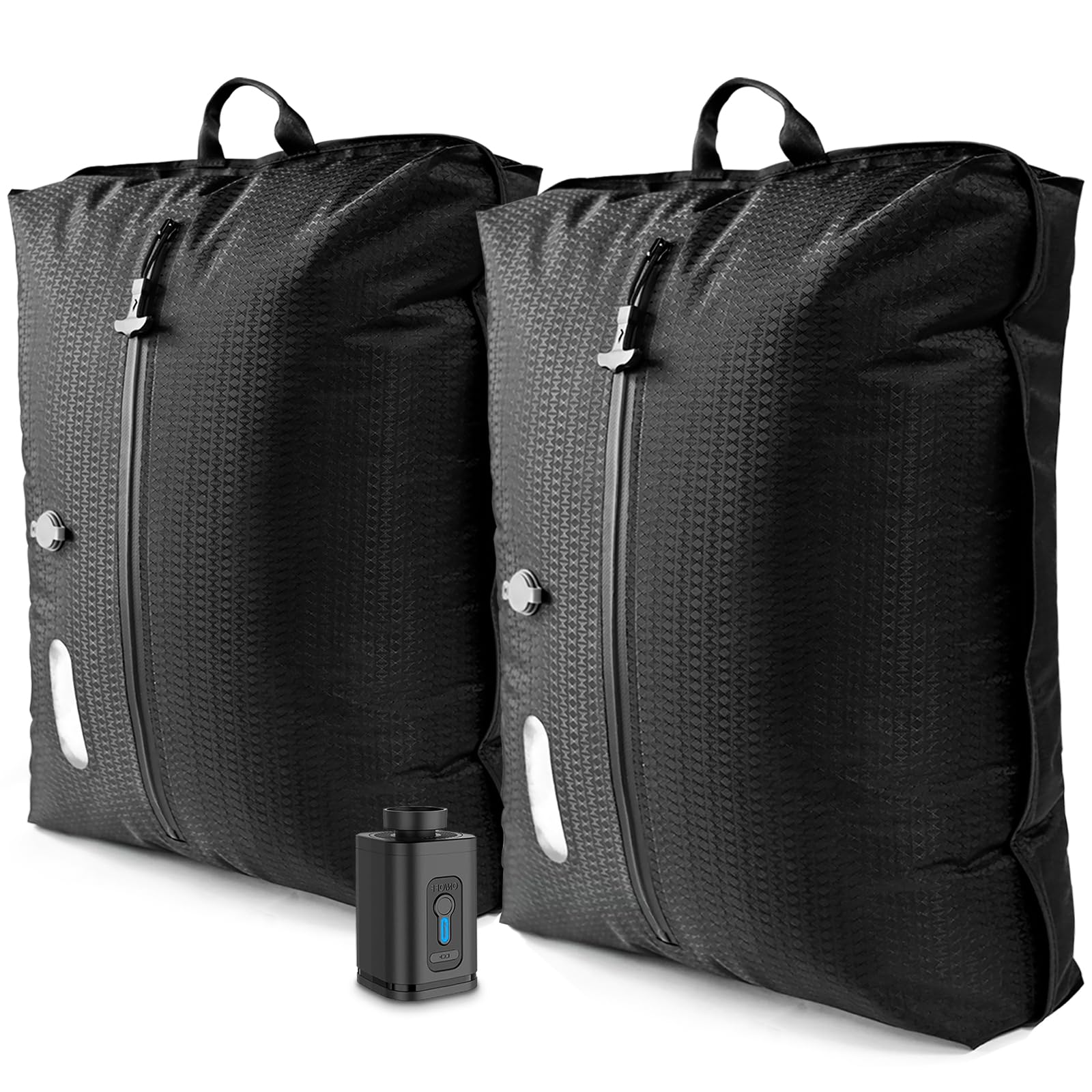 Photo 1 of Vacuum Bags for Travel with Wireless Pump, 2PC Revolutionary Reusable Compression Bags, Double Layer Travel Vacuum bags for Luggage with IP67 Waterproof, 45L, (2PC+Pump)