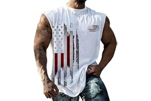 Cathalem Mens American Flag Tank Top Patriotic Shirts Patriotic Sleeveless Shirts 4Th of July Outfits Gym Muscle Hoodie