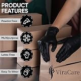ViraCare 100 x Black Vinyl Gloves Disposable Medium 1 Pack (100) view 4