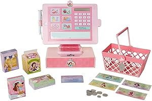 Disney Princess Style Collection Cash Register Shop N Play Market Set - Shopping Basket Included