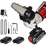 Mini Chainsaw , 4-Inch Cordless Electric Portable Chainsaw One-Hand 0.7kg Lightweight, 24V Portable Handheld Electric Saw, Wo