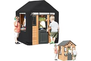 Hadisi Outdoor Kids Playhouse Cover,Waterproof Cover for Backyard Discovery Outdoor Wooden Playhouse and Other Brands Kids' Playhouse of The Same Size(Black-43 W x 47" D x 55" H)