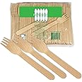 Perfect Stix Green Fork 158-250ct Disposable Wooden Forks (Pack of 250), Plain Forks
