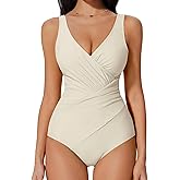 SUUKSESS Women Retro One Piece Swimsuit Sexy Tummy Control Bathing Suit
