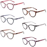 IVNUOYI 6 Pack Reading Glasses Blue Light Blocking Fashion Ladies Readers with Spring Hinges,Anti Glare UV Eyestrain,Computer Eyeglasses for Women 1.75