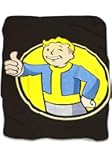 Fallout Vault Boy Large Fleece Blanket - Licensed Bethesda Merchandise - Novelty Video Game Throw and Home Accessory - Perfect Gaming Gift Birthdays, Holidays, House Warming Parties and More