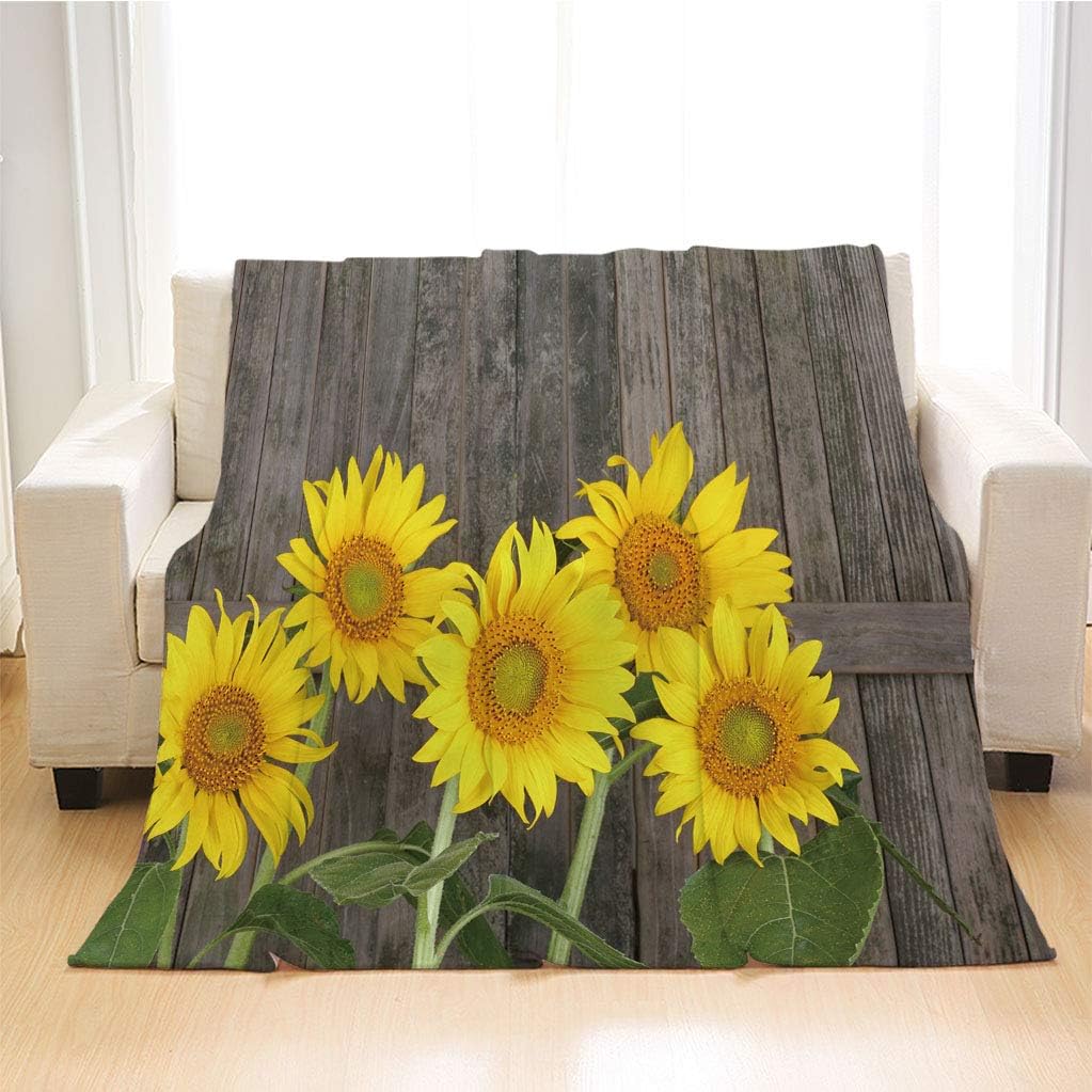BEIVIVI Sunflower Soft Blankets, Weighted Blanket,Sunflower