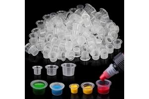 Combofix Tattoo Ink Caps Cups - 1000pcs Tattoo Ink Cups #13mm White Plastic Disposable Tattoo Pigment Cups for Microblading I